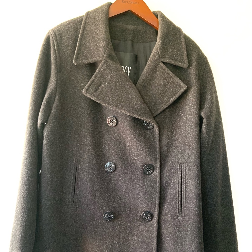 J. Percy Charcoal Gray Wool Pea Coat